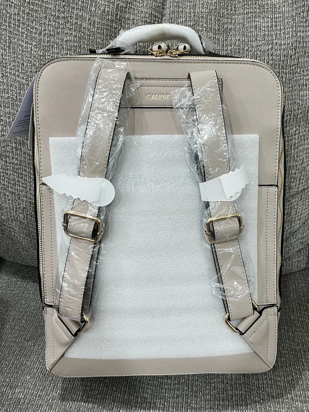 Calpak Kaya Faux-Leather Laptop Backpack - Limited Edition Stone Color